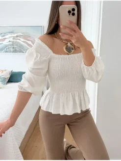 Blusa engomada BLANCA Tulum (V21)