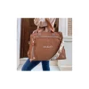 Bolso CAMEL OSCURO efecto acolchado PERSONALIZADO Paris