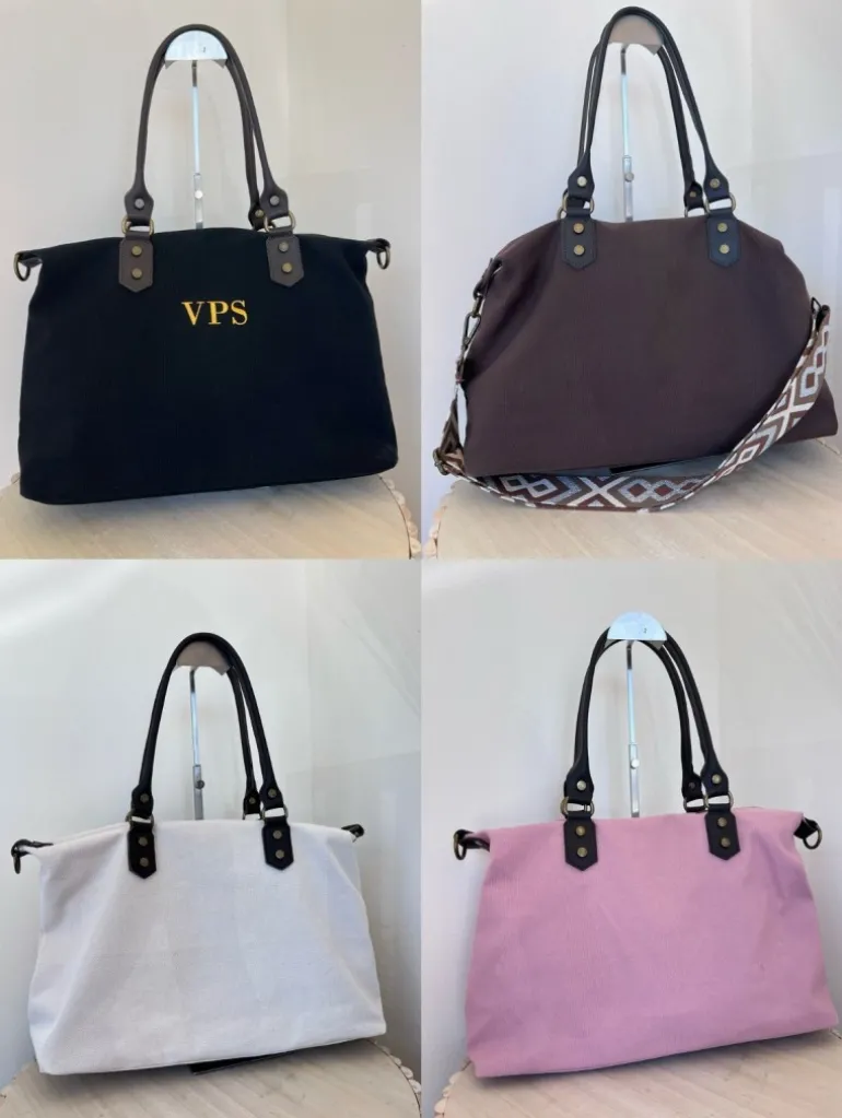 Bolso liso CHOCOLATE tejido loneta PERSONALIZADO AMBERES