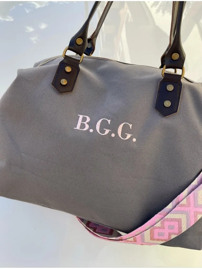 Bolso liso GRIS tejido loneta PERSONALIZADO AMBERES
