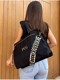 Bolso NEGRO efecto acolchado PERSONALIZADO Paris