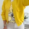 Bomber AMARILLO fuerte bolsillos delante Fire (V07)
