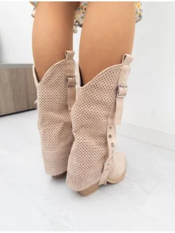 Bota beige hebillas Nadia(MLA)