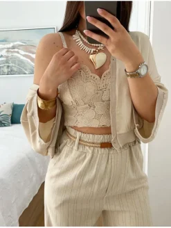 Bralette encaje BEIGE Canarias 01025 (V02)