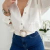 Camisa larga blanca basic oversize (V03)