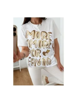 Camiseta blanca manga corta MORE LOVE(V07)