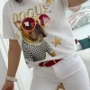 Camiseta blanca manga corta perro gafas DOGUE 2025(L37)