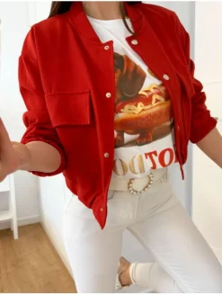 Camiseta blanca manga corta HotDog (V07)