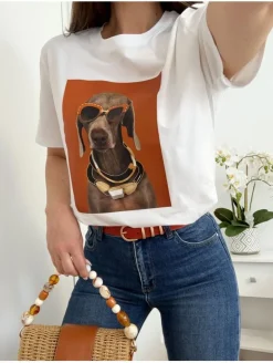 Camiseta manga corta Braco Modern tonos naranjas