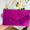 Cartera bolso de mano buganvilla con plumas(VSF)