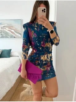 Cartera bolso de mano buganvilla con plumas(VSF)
