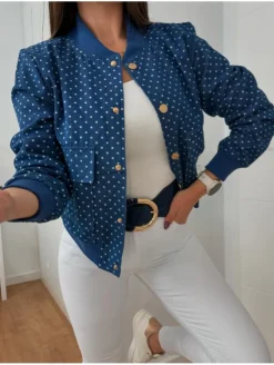 Chaqueta bomber efecto tejano con lunares Marta (M16)