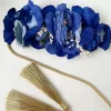 Cinturón cordón dorado flores azul klein London