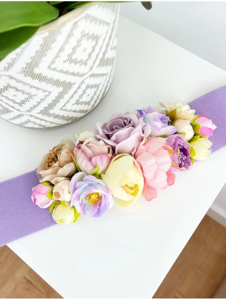Cinturón elástico MALVA mini flores pastel Palermo