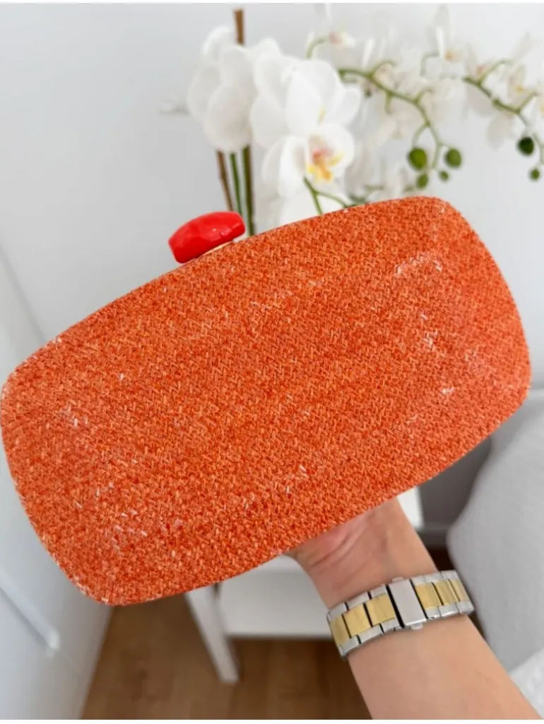 Clutch / bolso de mano textura naranja