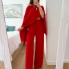Conjunto 3 piezas pantalón/top/capa ROJO Besalú (A37)
