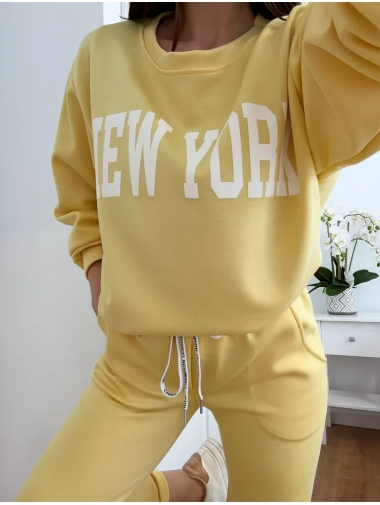 Conjunto AMARILLO sudadera y pantalón NEW YORK (V21)