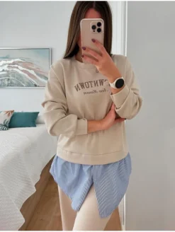 Conjunto comfy BEIGE bajo camisa DOWNTOWN (V21)