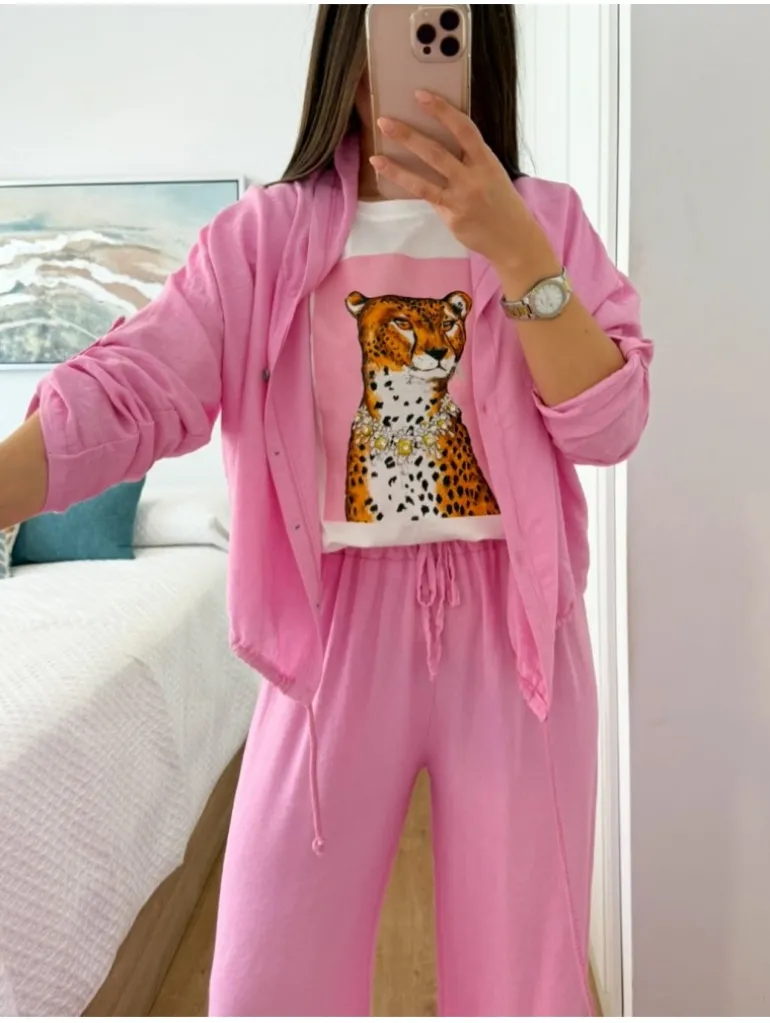 Conjunto dos piezas chaqueta capucha y pantalon ROSA Emily (V02)