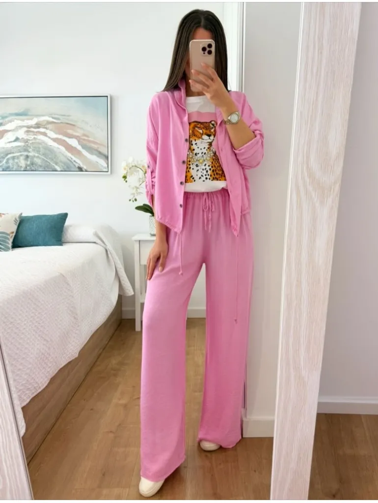 Conjunto dos piezas chaqueta capucha y pantalon ROSA Emily (V02)