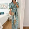 Conjunto traje chaqueta y pantalón Leyre aguamarina(D18)