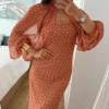 Conjunto vestido y capa estampado barroco Alcantara (M18)