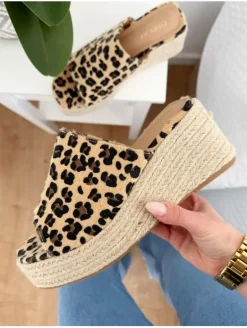 Cuñas plataforma leo print animal XS332 (CA)
