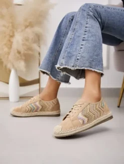 Espardeñas BEIGE tejido estampado 8223 (FSA)