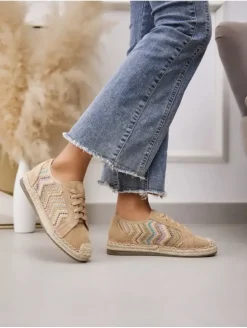 Espardeñas BEIGE tejido estampado 8223 (FSA)