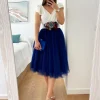 Falda de tul AZUL ZAFIRO midi varias capas