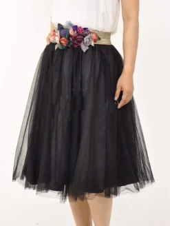 Falda de tul midi NEGRA varias capas