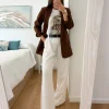 Pantalón ancho BLANCO cinturón incluido Shopper (V02)