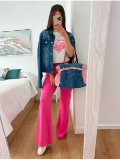 Pantalón tipo malla fucsia Sezane (V07)