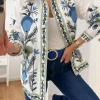 Sobrecamisa flores azules(G33)