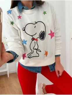 Sudadera blanca Snoopy estrellas (M27)