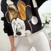 Sudadera NEGRA Minnie lazo dorado lunares  (M27)