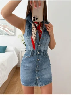Vestido corto vaquero brilli 22345 (G34)