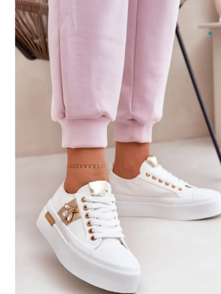 Zapatilla blanca plataforma ABEJA (DT)