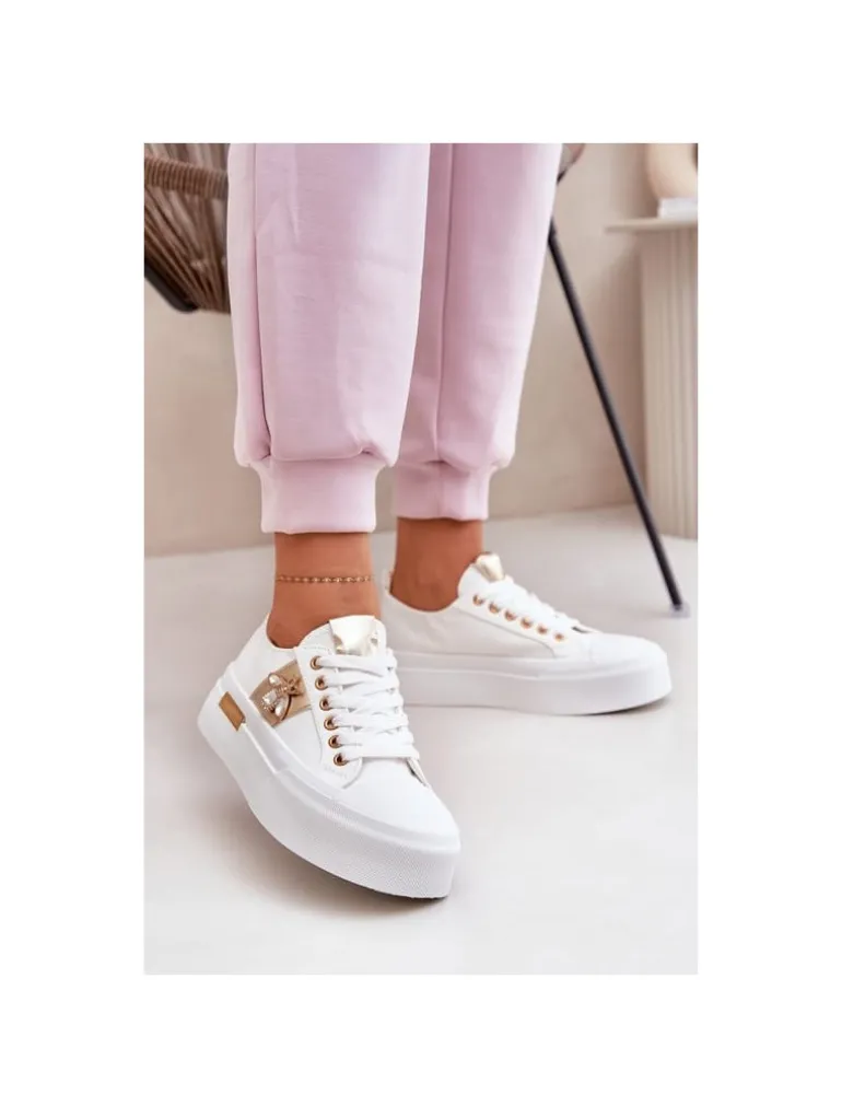Zapatilla blanca plataforma ABEJA (DT)