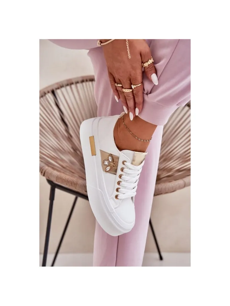 Zapatilla blanca plataforma ABEJA (DT)